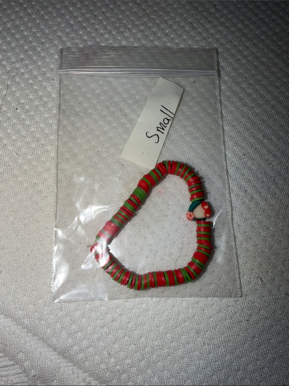 Handmade Red & Green Bead Stretch Bracelet - Women Accessories